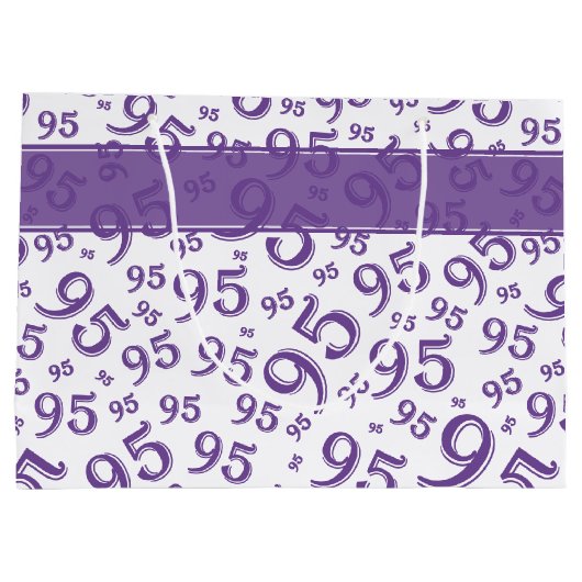 Happy 95th Birthday Number Pattern Paars Groot Cadeauzakje (Achterkant)