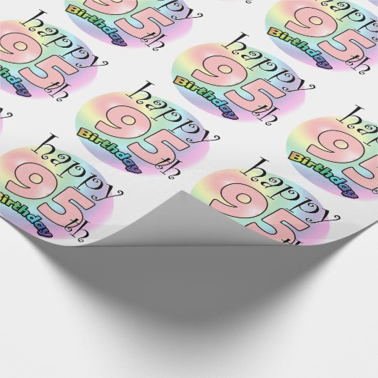 Happy 95th Birthday (roze) Cadeaupapier (Hoek)