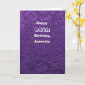 Happy 95th Birthday Wenskaart Paarse Dolls Kaart (Gele Bloem)