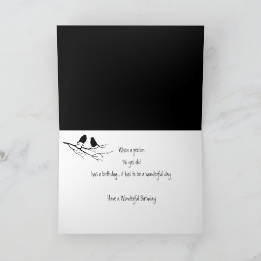 Happy 96th, 996th 6th, First Birthday Two Birds Kaart (Binnen)