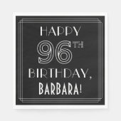 HAPPY 96TH BIRTHDAY; Art Deco Style; aangepaste na Servet (Voorkant)