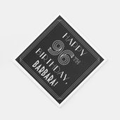 HAPPY 96TH BIRTHDAY; Art Deco Style; aangepaste na Servet (Hoek)