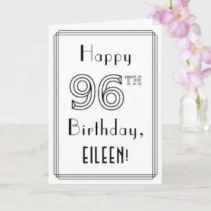 Happy 96th Birthday, Art Deco Style met aangepaste Kaart