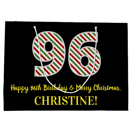 Happy 96th Birthday & Merry Kerstmis, aangepaste n Groot Cadeauzakje (Achterkant)