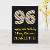 Happy 96th Birthday & Merry Kerstmis, aangepaste n Kaart (Gele Bloem)