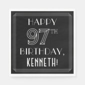 HAPPY 97TH BIRTHDAY; Art Deco Style; aangepaste na Servet (Voorkant)