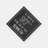 HAPPY 97TH BIRTHDAY; Art Deco Style; aangepaste na Servet (Hoek)