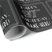 HAPPY 97TH BIRTHDAY; Art Deco Style met aangepaste Cadeaupapier (Rol Hoek)