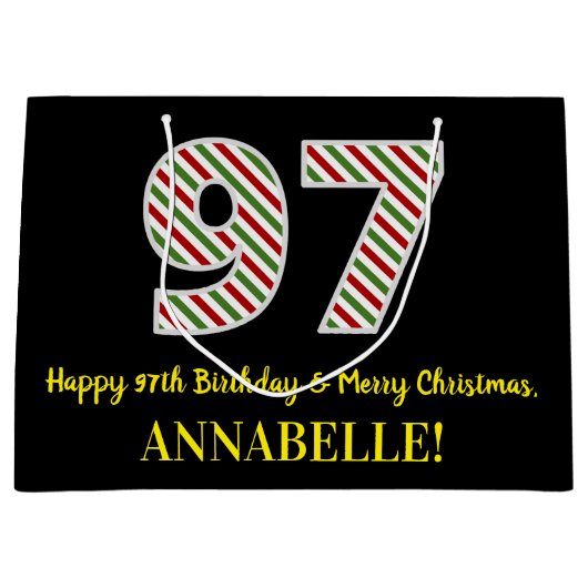 Happy 97th Birthday & Merry Kerstmis, aangepaste n Groot Cadeauzakje (Voorkant)