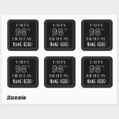 HAPPY 98TH BIRTHDAY; Art Deco Style; aangepaste na Vierkante Sticker (Vel)