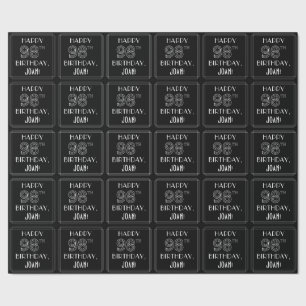 HAPPY 98TH BIRTHDAY; Art Deco Style met aangepaste Cadeaupapier