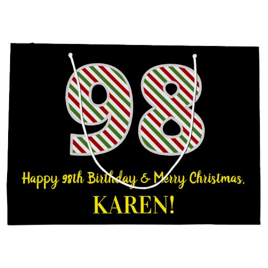 Happy 98th Birthday & Merry Kerstmis, aangepaste n Groot Cadeauzakje (Achterkant)