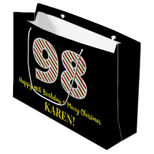 Happy 98th Birthday & Merry Kerstmis, aangepaste n Groot Cadeauzakje