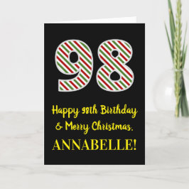 Happy 98th Birthday & Merry Kerstmis, aangepaste n Kaart
