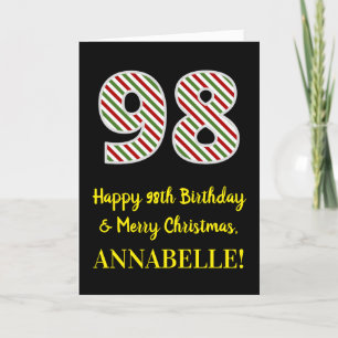 Happy 98th Birthday & Merry Kerstmis, aangepaste n Kaart