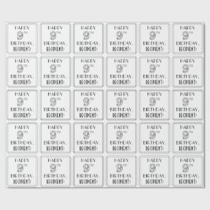 HAPPY 9TH BIRTHDAY; Art Deco Style; aangepaste naa Cadeaupapier