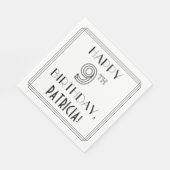 HAPPY 9TH BIRTHDAY; Art Deco Style; aangepaste naa Servet (Hoek)
