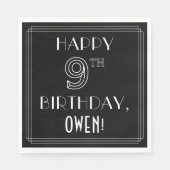 HAPPY 9TH BIRTHDAY; Art Deco Style; aangepaste naa Servet (Voorkant)