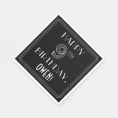 HAPPY 9TH BIRTHDAY; Art Deco Style; aangepaste naa Servet (Hoek)