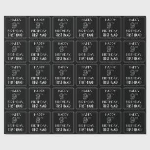 HAPPY 9TH BIRTHDAY; Art Deco Style met aangepaste  Cadeaupapier