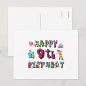 Happy 9th Birthday for 9 year old Kids B-day Briefkaart (Voorkant / Achterkant)