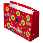 Happy 9th Birthday Gift Bag #9 Red Groot Cadeauzakje (Achterkant Gekanteld)