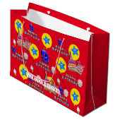Happy 9th Birthday Gift Bag #9 Red Groot Cadeauzakje (Voorkant Gekanteld)