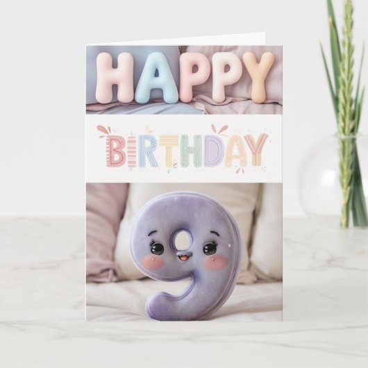 Happy 9th Birthday Kaart (Voorkant)