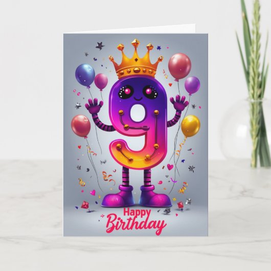 Happy 9th Birthday Kaart (Voorkant)
