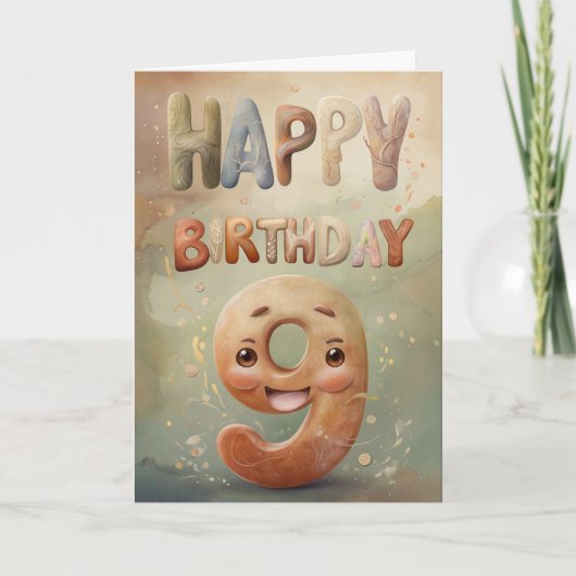 Happy 9th Birthday Kaart (Voorkant)