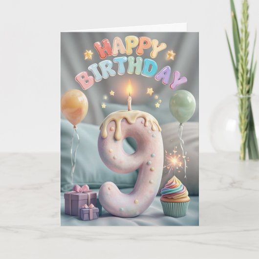 Happy 9th Birthday Kaart (Voorkant)
