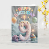 Happy 9th Birthday Kaart (Gele Bloem)