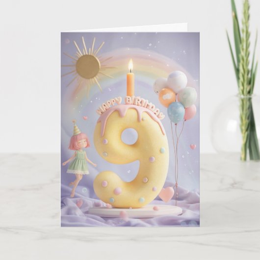 Happy 9th Birthday Kaart (Voorkant)
