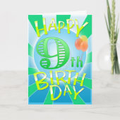 Happy 9th Birthday Kaart (Voorkant)