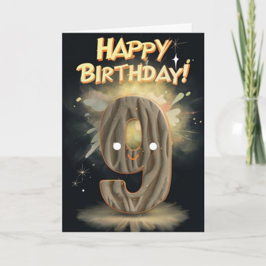 Happy 9th Birthday Kaart (Voorkant)