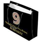 Happy 9th Birthday & Merry Kerstmis, aangepaste na Groot Cadeauzakje (Voorkant Gekanteld)