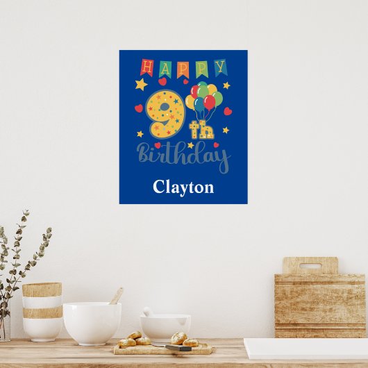 Happy 9th Birthday Poster (Keuken)