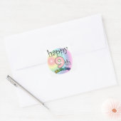 Happy 9th Birthday (roze) Vierkante Sticker (Envelop)