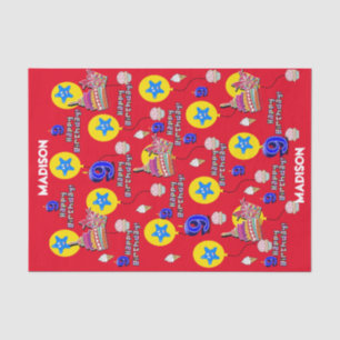 Happy 9th Birthday Tissue Paper #9 Red Tissuepapier