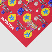 Happy 9th Birthday Tissue Paper #9 Red Tissuepapier (Detail)