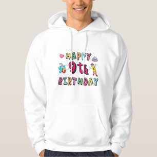 Happy 9th Birthday voor 9-jarige Kinderen B-dag Hoodie