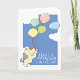 Happy A Pawsome Birthday Dog en ballonnen