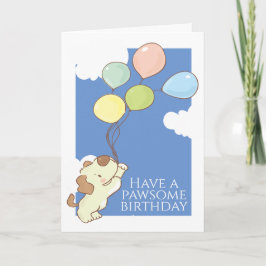 Happy A Pawsome Birthday Dog en ballonnen
