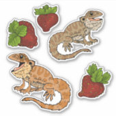 Happy aardbery Bearded Dragons Sticker (Voorkant)