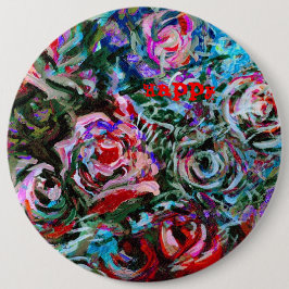 Happy Abstract Rozen Button Badge