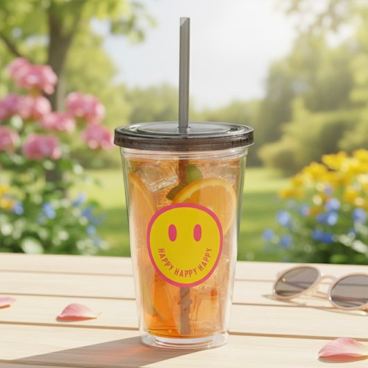 Happy Acrylic Tumbler Acryl Drinkbeker