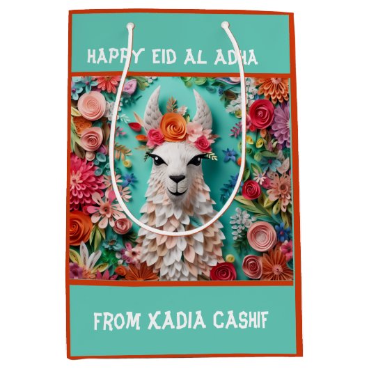 Happy Adha EID- Bakra EID Schaap Medium Gift Bag Cadeauzakje (Voorkant)