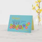 Happy Admin Pro Day! Floral Border, Wenskaart Kaart (Gele Bloem)