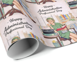 Happy Administrative Professional Day, Retro Cadeaupapier