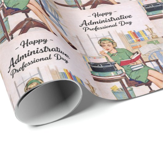 Happy Administrative Professional Day, Retro Cadeaupapier (Rol Hoek)